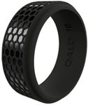 QALO Men's Rubber Silicone Ring, Hex Rubber Wedding Band, Breathable, Durable Rubber Wedding Ring for Men, Multi Colors