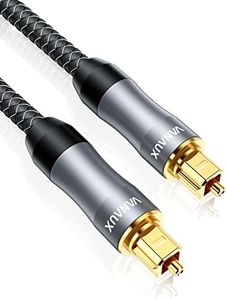 VANAUX Digital Optical Audio Cable,Toslink Cable[PMMA Fiber Optic, Full Metal Casing, Braided Jacket, Gold Plated] for Home Theater, Sound Bar, TV, PS4,Game Consoles(5ft/1.5m)
