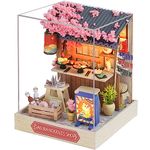 Lannso DIY Dollhouse Miniature Kit, Doll House Kit with Dust Proof Cover, Mini Handmade Wooden Dollhouse Toys for Adult Gift(QT41)