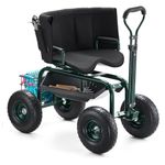 VEVOR Garden Seat with Wheels, Rolling Garden Stool with Height Adjustable & 360° Swivel Seat, 400lbs Weight Capacity, Gardening Cart Bench, Ergonomic Backrest & Tool Storage, for Garden, Yard, Patio