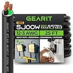 GearIT 12 AWG Portable Power Cable SJOOW 300V 12 Gauge Electric Wire for Motor Leads, Portable Lights, Battery Charger, Stage Lights and Machinery Electrical Cord