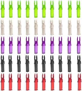 ZSHJGJR 50 Pack Archery Arrow Nock ID 6.2mm/.244" Plastic Insert Arrow Nocks Tail for DIY Hunting Shooting Arrows (Multi-Color-1)