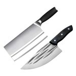 Captoola Chef/Butcher Fish Knife Set Boning Carving Knife Meat Cleaver Chef Knife Kitchen Butcher Knife Chopping Knife for Kitchen, Camping Multifunction Butcher Knife (Set of 2)