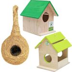 PetNest Best Beautiful Bird nest Bird House for Hanging in Balcony Pack of 3 Houses