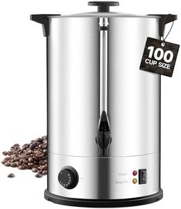 Rigstne Commercial Coffee Urn 100 Cup - Large Coffee Maker Machine, Hot Beverage Coffee Percolator Dispenser With Double Wall Stainless Steel, Water Urn for Event, Quick Brew, Temperature Control(15L)