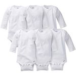 Gerber Unisex Baby Multi-pack Long-sleeve Onesies Bodysuit And Toddler T-Shirt Set, 6-pack White, 6-9 Months US