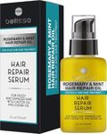 Rosemary Mint Oil Hair Serum - Thickening Products for Women and Men - Strengthening Treatment for Dry, Damaged, Frizzy Split Ends - Control Frizzy, Thinning and Curly Locks - Scalp Moisturizer