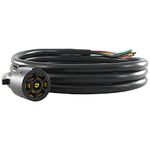 Conntek Roj Black 7 Way Plug Inline Trailer Cord, 6-Feet