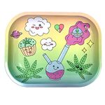 Wise Skies Metal Rolling Tray Smoking Accessories Characters Rolling Papers Rolling Tip Small (Cute)