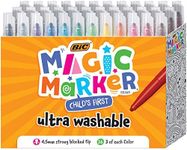 BIC Magic Marker, Flexible Brush Tip (4.5 mm), Assorted Colors, Kids Coloring, 36-Count