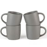 famiware Speckled Coffee Mugs Set of 4, 13oz Large Stoneware Coffee Mugs, Modern Coffee Mugs Set with handle for Tea, Latte, Cappuccino, Milk, Cocoa, Dark Grey