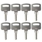 8PCS 455 Ignition Keys Heavy Equipment Forklift Key 104466 Compatible with Boom Lifts Scissor Lift Genie Skyjack Terex JLG Snorkel Snorkel Manlift Upright