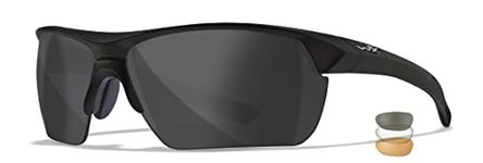 Wiley X Guard Sunglasses, Smoke Grey/Clear/Light Rust, Matte Black