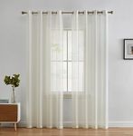 HLC.ME 2 Piece Sheer Window Curtain Grommet Panels (Ivory) - 84 Inch Long by HLC.ME