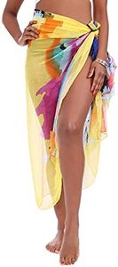 MissShorthair Women Beach Sarong Chiffon Swimsuit Cover Ups, High Slit Vacation Pareos Swimwear Bikini Wrap Bathing Suit