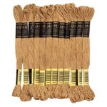 UMC STAG Pack of 12 Premium Embroidery Thread | 100% Egyptian Cotton Premium Skeins | Cross Stitch Embroidery Floss | Oeko TEX Certified Stranded Cotton | Ideal for Arts & Crafts (Hazelnut Brown 373)