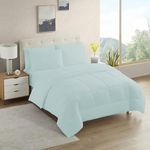 California King Comforter Set - Soft & Breathable 7-Piece Bedding Collection - 1 Comforter, 1 Fitted Sheet, 1 Flat, 4 Pillowcases - Deep Pocket - Premium Quality - Ideal for All Seasons, Aqua