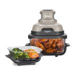Ninja CRISPi Portable Air Fryer, 3.8L, 4-in-1: Air Fry, Roast, Keep Warm, Recrisp, Space Saving Compact Design, 2x Removable Glass Containers & Lids, 1700W, Stone FN101UKST