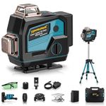 TOMAHAWK® SPZ-8116-16 16 Lines Green Laser Level Pro - 4x360° 4D Green Cross Self-Levelling Professional Laser Line for Construction with Two 360° Vertical/Horizontal Laser Level Pulse Mode