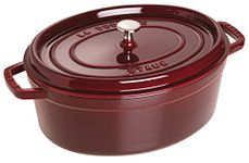 Staub Cast Iron Roaster/Cocotte, Oval 33 cm, 6.7 L, Grenadine