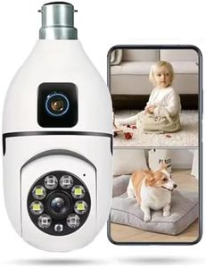 TP PLUS Dual Lens Full HD 3mp AI (Upgraded) CCTV Night Vision Motion Sensor Two-Way Audio Micro SD Card Upto 128GB Monitor Nanny Security Indoor White (Dual Lens Light Camera K-803)