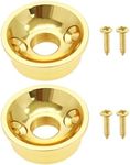 LT Easiyl 2pcs M9 Guitar Jack Board Metal Cover Plate Socket Metric Threaded Jack Baffle Fixing Cover Suitable for Electric Guitars, Gold