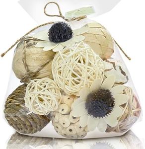 Qingbei Rina Spring Decorative Balls for Bowls,Assorted Vase Filler for Centerpieces,Wicker Rattan Balls Decorative Orbs Woven Spheres,Bowl Fillers for Home Decor,Wedding(White)