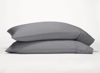 GOKOTTA Bamboo Pillow Cases King Size Set of 2, Reversible and Envelope Closure Cooling Pillowcases for Hot Sleepers and Night Sweats, Double Stitching(Dark Grey, King 20 * 36")