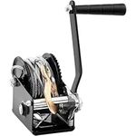 VEVOR Hand Winch, 800 lbs Pulling Capacity, Boat Trailer Winch Heavy Duty Rope Crank with 33 ft Steel Wire Cable and Two-Way Ratchet, Manual Operated Hand Crank Winch for Trailer, Boat or ATV Towing