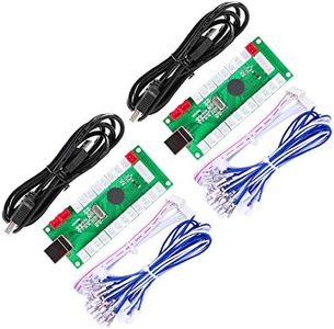 Fosiya Zero Delay Arcade USB Encoder PC to Joystick pour Windows & Linux & MAME & Raspberry Pi Retropie Projects (2 Player 5pin Joystick + Happ Style Buttons)