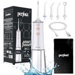 Perfora Smart Water Dental Flosser - 220 ml Tank Capacity with 5 Modes & 5 Nozzles | 1 Year Warranty | Dental Flosser For Teeth Oral Care, IPX7 Waterproof, Rechargeable (White Gold)