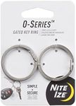 Nite Ize O-Series Gated Key Ring, Stainless Steel Split Ring Alternative, 2 Pack