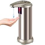 Automatic Soap Dispenser Compatible with Hand Sanitizer/Soap/Dish Soap/Lotion, Etc, 3 Levels Adjustable, IPX4 Waterproof, Stainless Steeel 8.8oz Kitchen Hand Soap Dispenser Bathroom