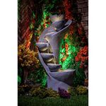 Water Fountain for Home & Garden | Home Decor 7 Tiered Curved Water Fountain with Maintenance Kit Fountain for Living Room (Grey Color)
