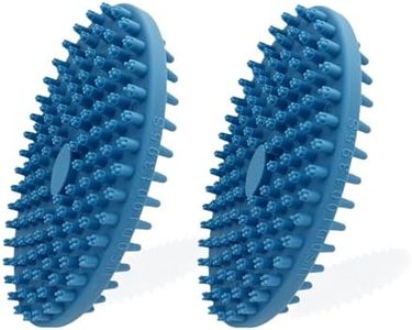 Lilpep 2 in 1 Pet Grooming Brush, Dog Bath Brush Double-Sided Bath and Massage Tool for Dogs and Cats 2pcs, Blue