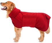 Geyecete Fleece Dog Winter drying Coats, Outdoor Dog Apparel with Adjustable Bands Premium Microfibre Fast Drying Super Absorbent-Red-XS