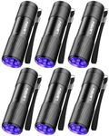 LEAGY 6 Pack UV Ultra Violet Blacklight 9 LED Flashlight Torch Light Outdoors Etc (Black)