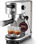 Neretva Espresso Machines 20 Bar, Super Compact Espresso Maker with LED Display & Milk Frother for Home Barista Stainless Steel Professional Expresso Coffee Machine Espresso Latte and Cappuccino Maker