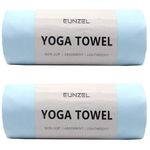 2 Pack Hot Yoga Towel Non Slip Yoga Mat Towel Non-Slip Sweat Absorbent Microfiber Towel for Hot Yoga, Pilates and Workout 72" x 26.5", Blue