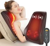 COMFIER Massager, Neck Massager with Heat, Shiatsu Back Massager with 4D Kneading Heads, Massage Cushion for Shoulder, Back, Legs, Gifts for Men and Women