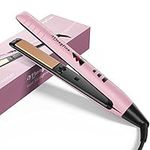 Mnsyflns Hair Straighteners, Lightweight 2 in 1 Ceramic Plates Straightener & Curler, Hair Styler with Temperature 120℃-200℃, Gift for Woman and Girl, Pink