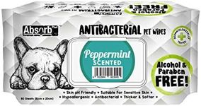 Absorb Plus Antibacterial Pet Wipes 80 Sheets, Peppermint