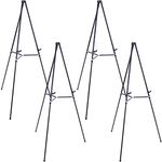 US Art Supply 66 inch Tall Showroom Large Black Aluminum Display & Presentation Floor Easel (4-Easels) by US Art Supply