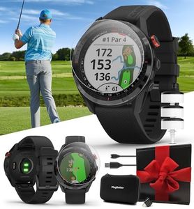 Garmin Approach S62 (Black Bundle) Premium Golf GPS Watch Gift Box Bundle - Virtual Caddie, Mapping & Full Color Screen - Includes Club Tracking Sensors, PlayBetter Screen Protectors, Adapter & Case