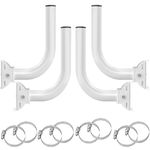 Universal Wireless Bridge Bracket Mount, Pole and Wall-Mounted J Mounting for TV Antennas, Point to Point Wireless Bridge, Outdoor Access Point AP (4PCS-White)