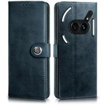 WOW IMAGINE Shock Proof Flip Cover Back Case for Nothing Phone 2a | Nothing Phone 2a Plus (Designer Magnetic Button Flip Case | Inbuilt Wallet Pockets & Stand | Leather Finish | Oxford Blue)