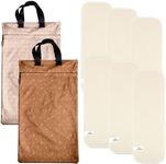 Mama Koala 6 Pcs 6-Layer Bumboo Hemp Cotton Baby Cloth Diaper Inserts, with 2 Pack Reusable Hanging Wet Dry Bags