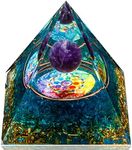 Orgone Pyramid, Amethyst Healing Crystal Pyramid and Orgonite Healing Stones, Protection Crystal Energy Generator for Yoga, Meditation, Stress Reduce