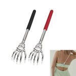 YUISI Extendable Back Scratcher Stick, Stainless Steel Telescopic Itching Tool, Adjustable 22-59cm Bear Claw Back Massager with Non-Slip Grip, Lightweight Khujli Stick for Men Women Kids