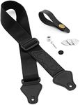 TIGER UAC4-BK-PACK Ukulele Strap Pack includes Strap, Headstock Neck Tie, Strap Button/End Pin and 3 Felt Picks - Suitable for Soprano, Concert, Tenor and Baritone Ukes - Black